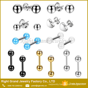 Assorted Designs Stainless Steel Ball Bead Ear Tragus Cartilage Puncture Jewelry